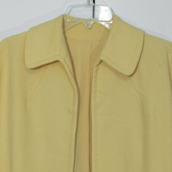 Bataldi Butter Yellow Wool Swing Coat Lambswool Vintage 60s Petit Spun Short - Picture 5 of 16